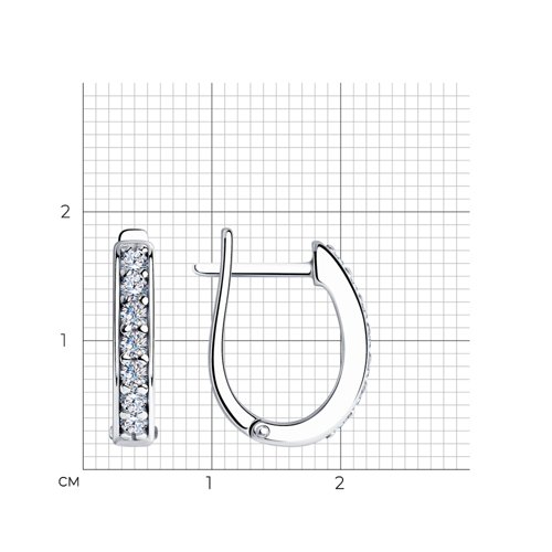 Cercei din argint  cu pietre Cubic Zirconia Incolor