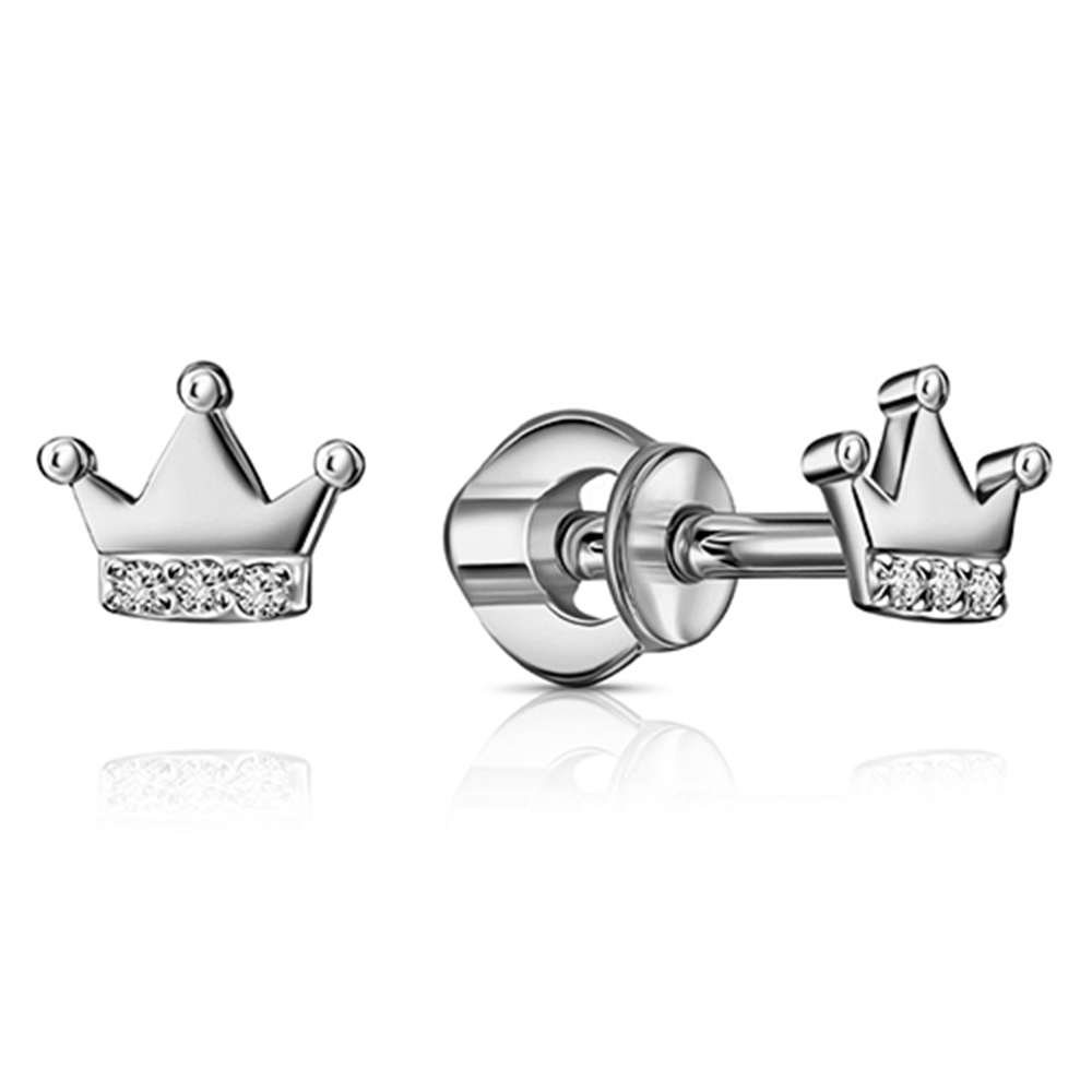 Cercei Pusete din argint  cu pietre Cubic Zirconia Incolor