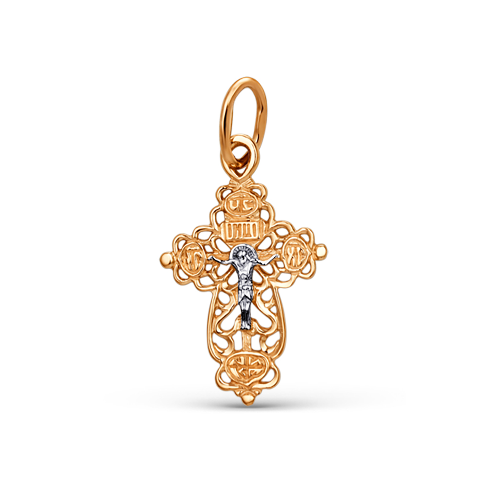 Cruce din aur roșu fără pietre