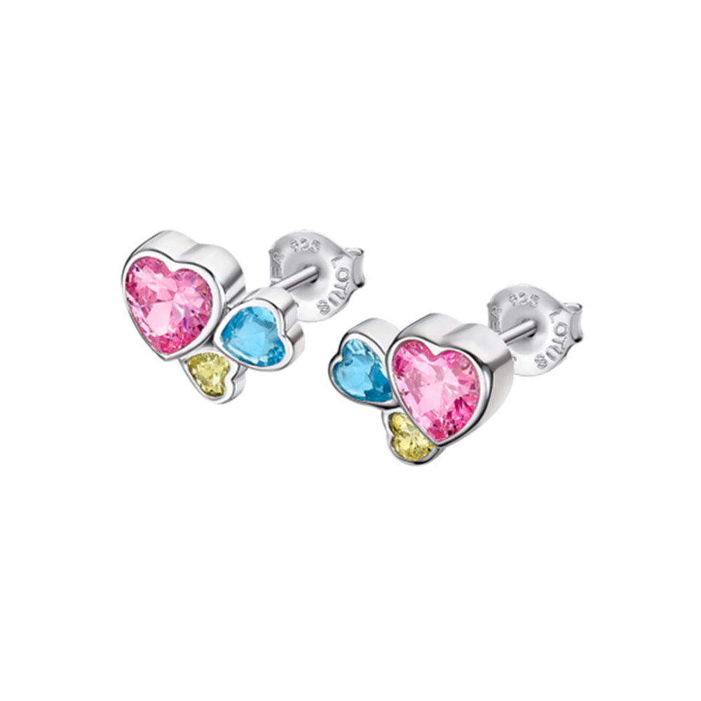 Cercei Pusete din argint  cu pietre Cubic Zirconia Color