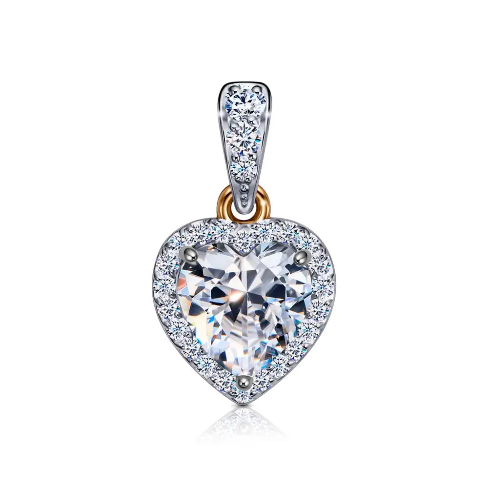 Pandantiv din aur roșu cu Cubic Zirconia Incolor