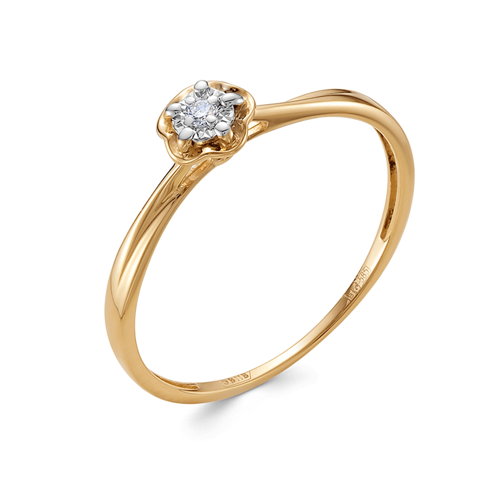 Inel din aur roșu cu pietre Diamant