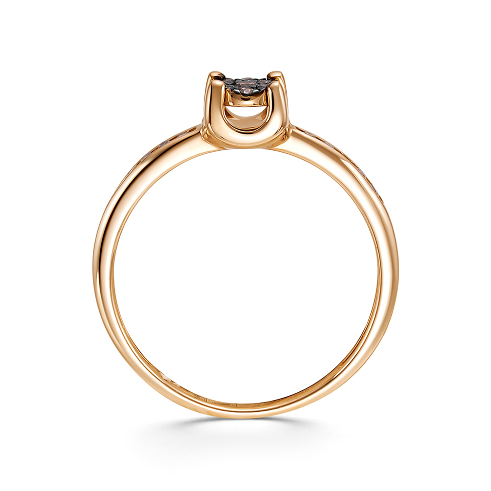 Inel din aur roșu cu pietre Diamant