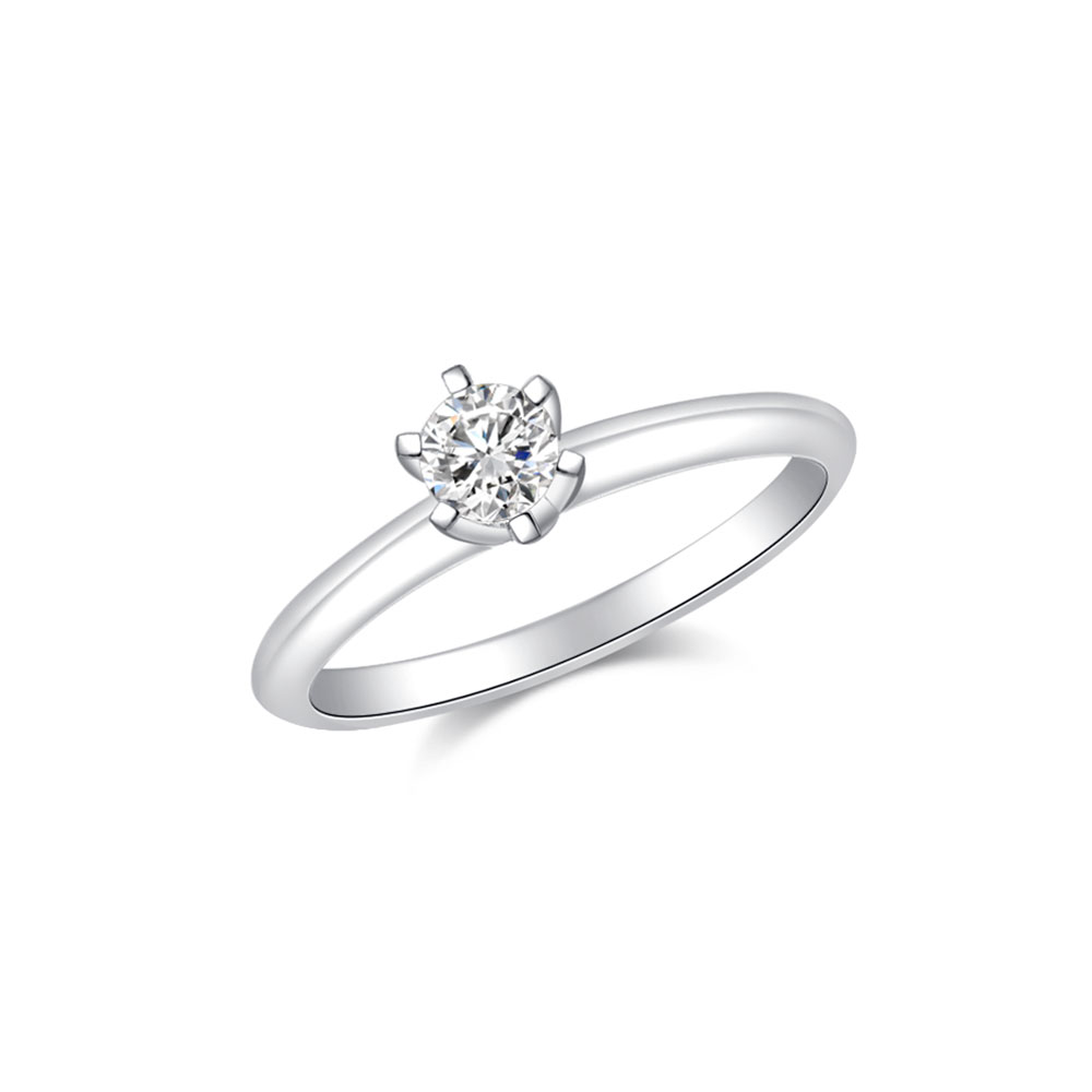 Inel din aur alb cu pietre Diamant