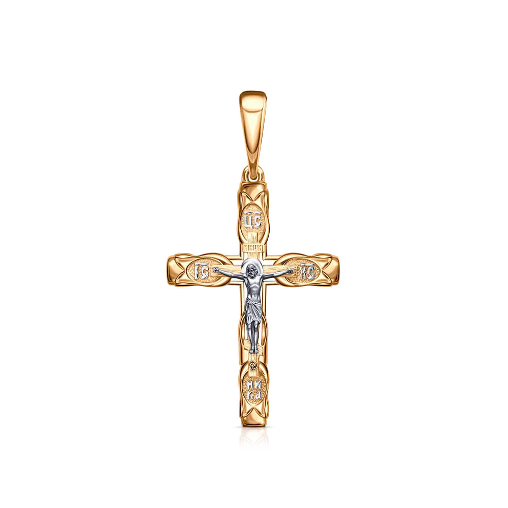 Cruce din aur roșu fără pietre