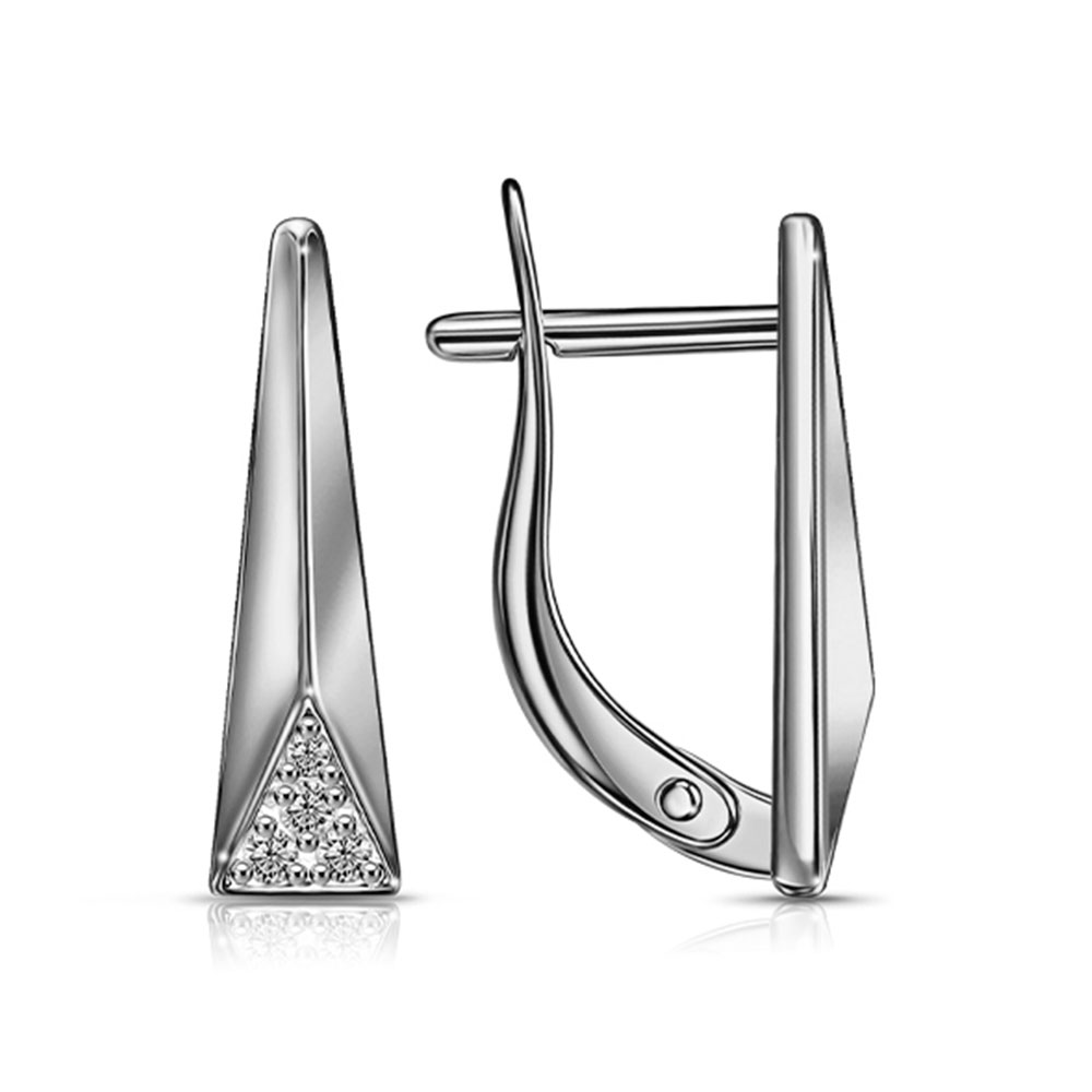 Серьги из серебра с камнями Фианит