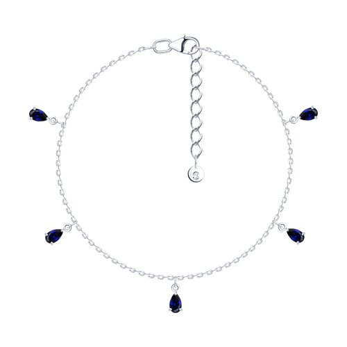 Brățară din argint cu Cubic Zirconia Albastru Safir