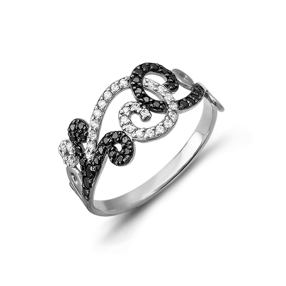 Inel din argint  cu pietre Cubic Zirconia Negru