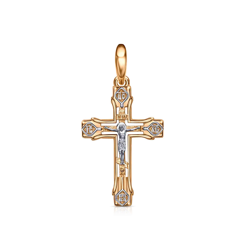 Cruce din aur roșu fără pietre