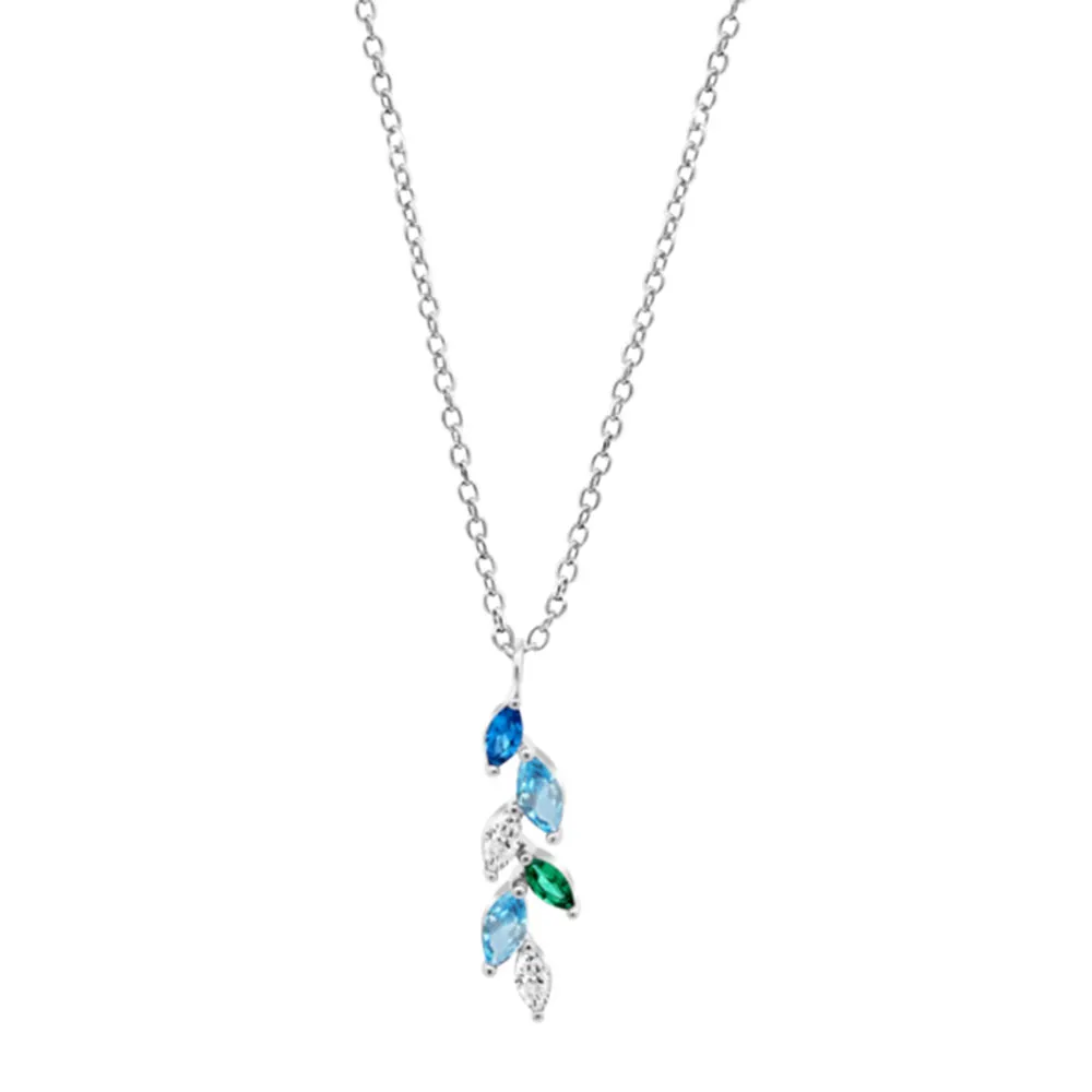 Colier din argint cu Cubic Zirconia Multicoloră