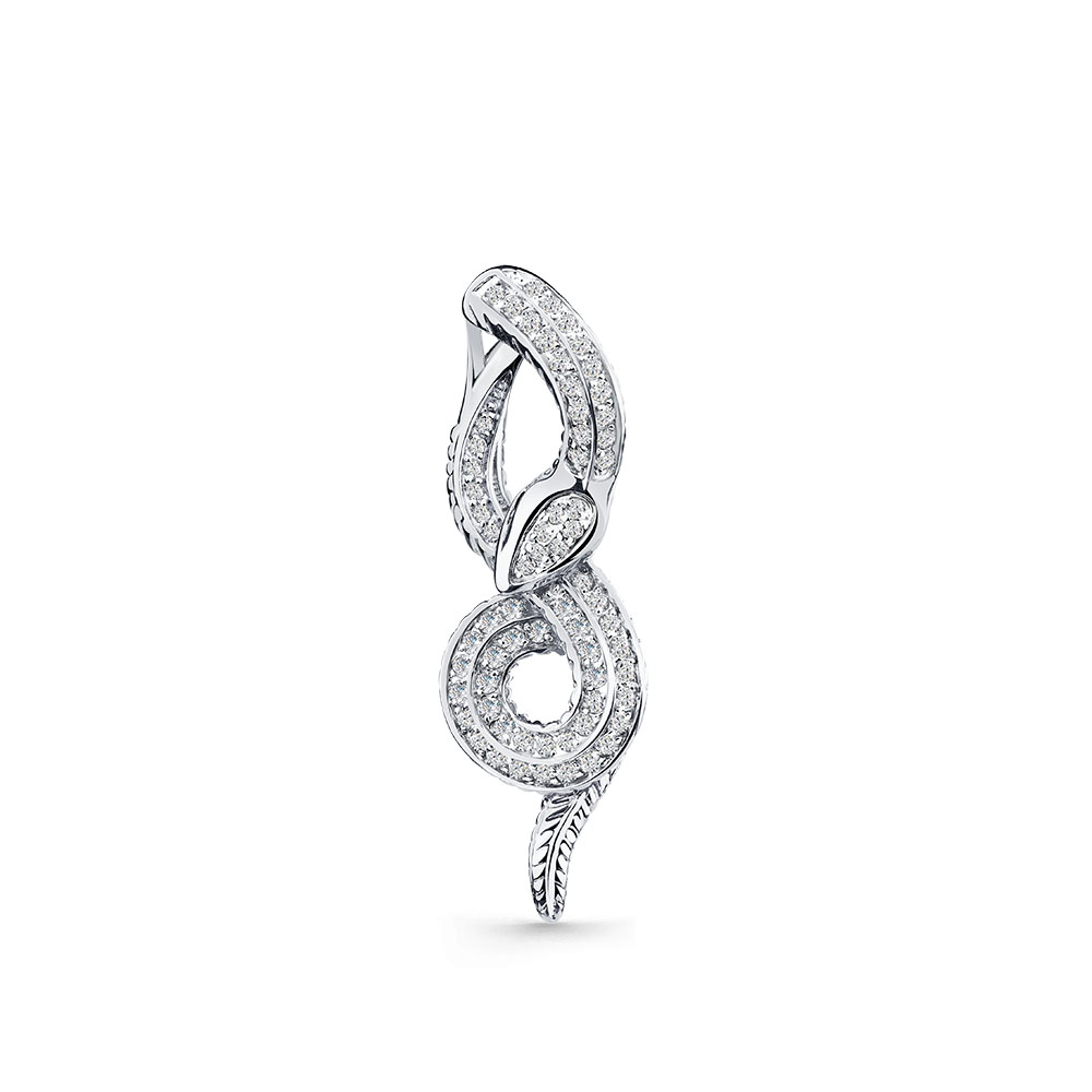Pandantiv din aur alb cu pietre Cubic Zirconia Incolor