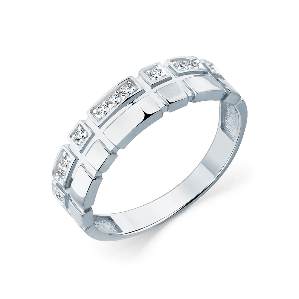 Inel din aur alb cu pietre Diamant