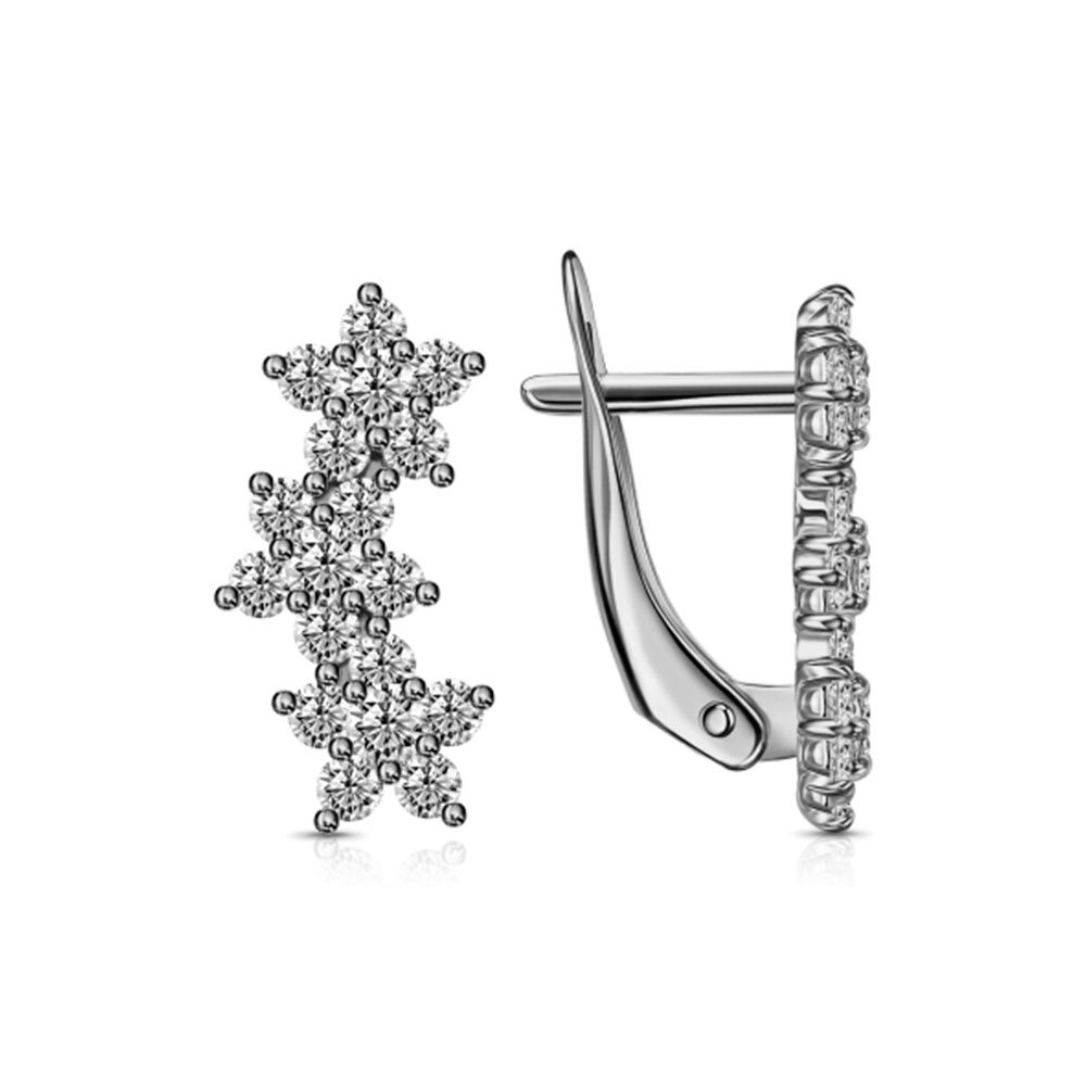 Cercei din argint  cu pietre Cubic Zirconia Incolor