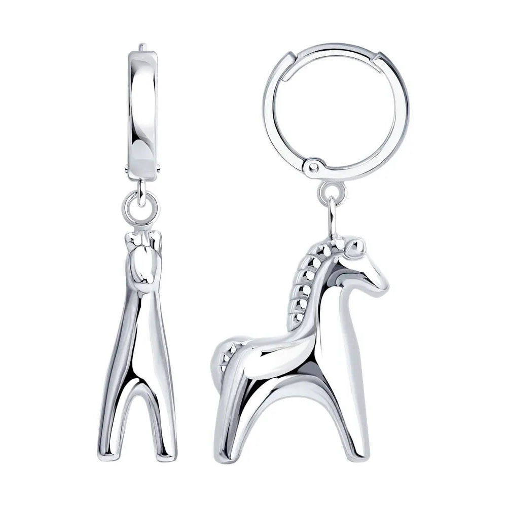 Серьги Конго из серебра без камней