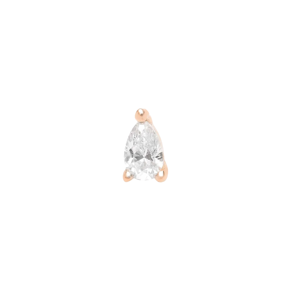 Cercel din aur roz cu pietre Diamant