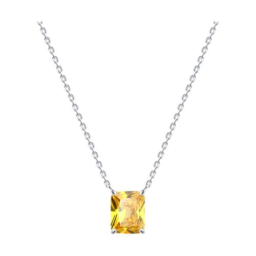 Colier din argint  cu pietre Cubic Zirconia Galben
