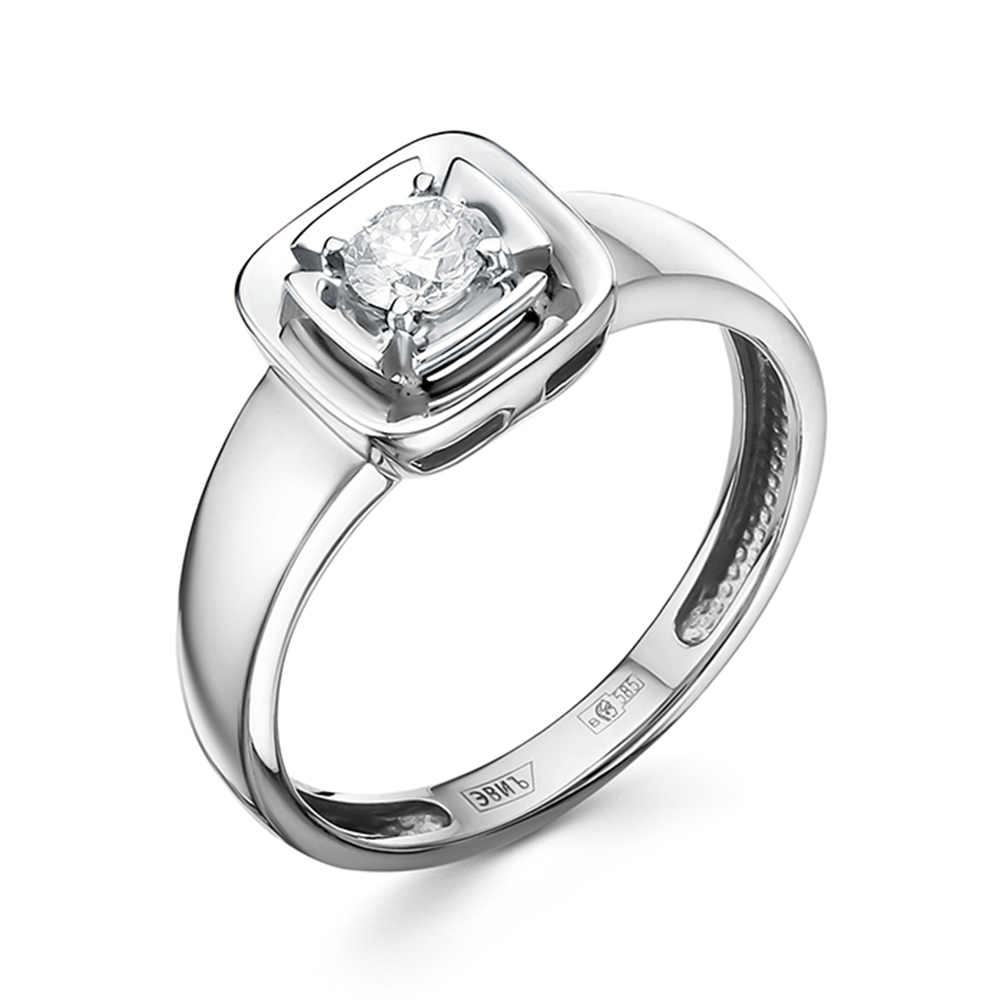 Inel din aur alb cu pietre Diamant
