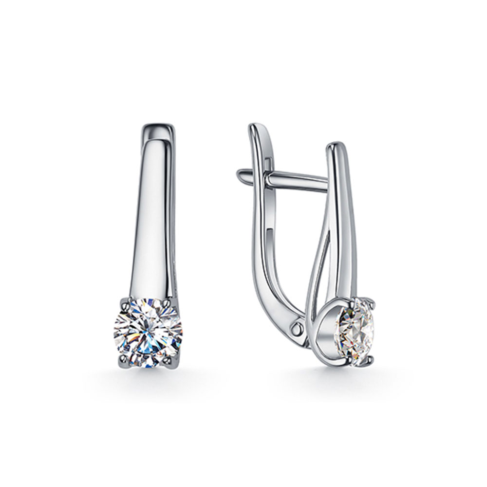 Cercei din argint  cu pietre Cubic Zirconia Incolor