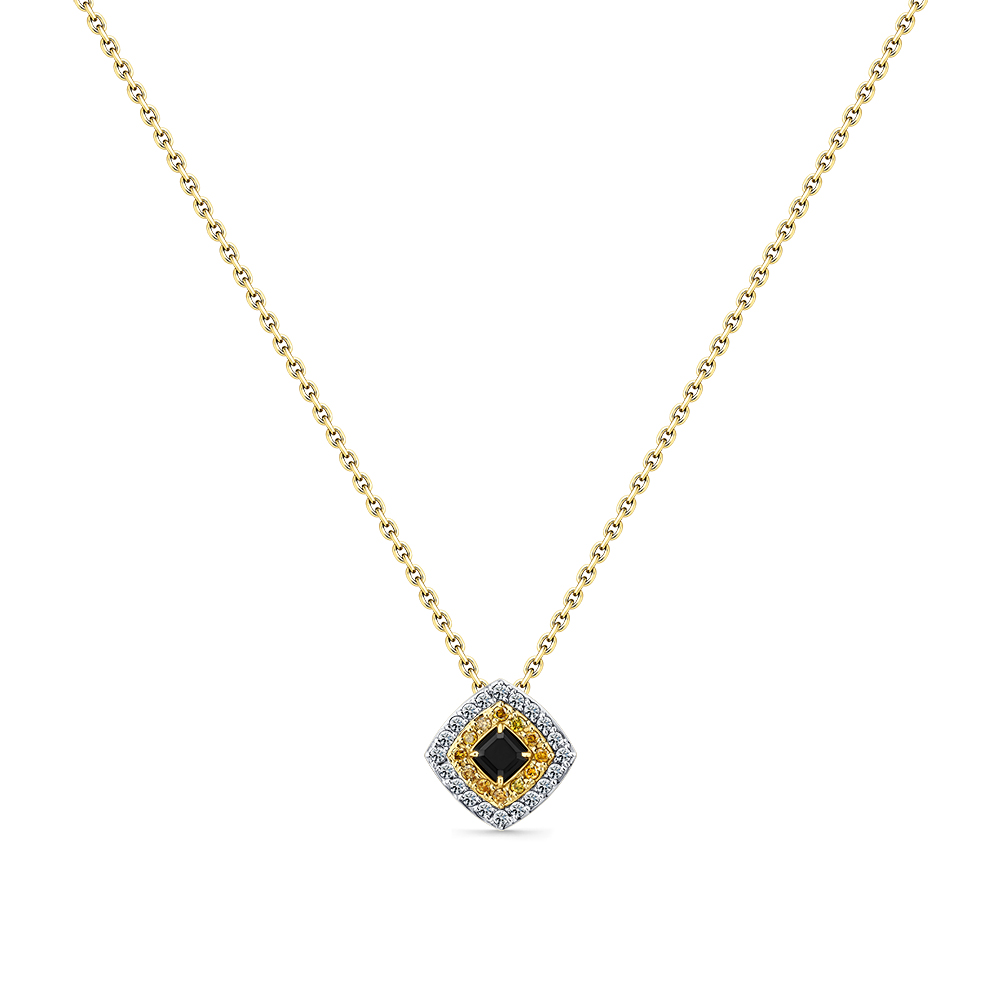 Colier din aur roșu cu pietre Diamant, Diamant negru și Diamant galben