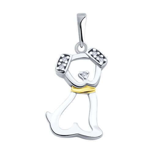 Pandantiv din argint  cu pietre Cubic Zirconia Incolor