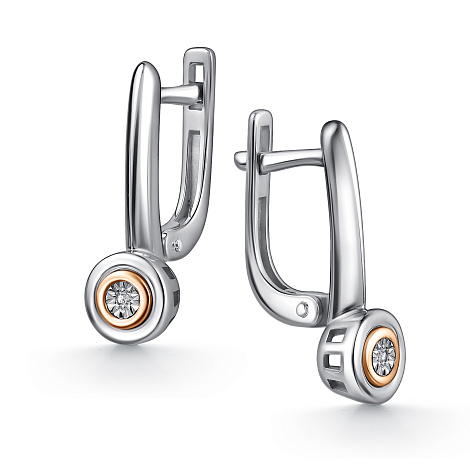 Cercei din argint  cu pietre Diamant