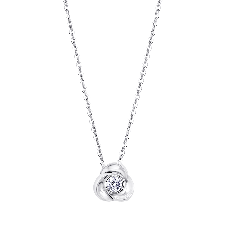 Colier din argint  cu pietre Cubic Zirconia Incolor