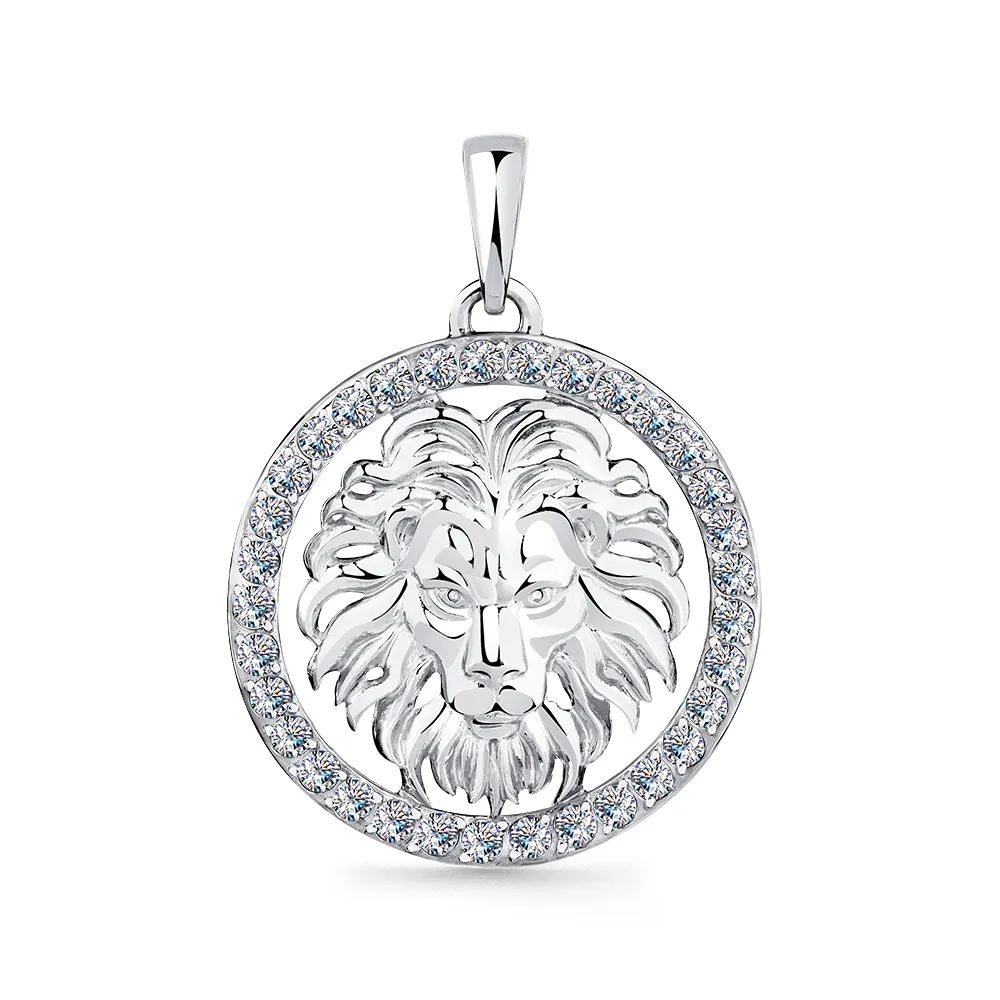 Pandantiv din aur alb cu Cubic Zirconia Incolor
