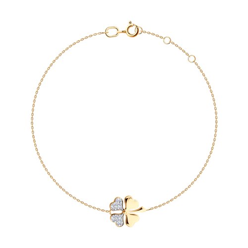 Brățară din aur roșu cu pietre Cubic Zirconia Incolor