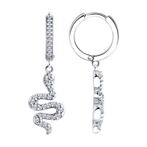 Cercei Creole din argint  cu pietre Cubic Zirconia Incolor