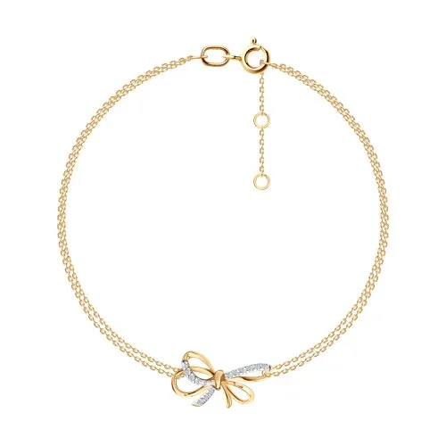 Brățară din aur roșu cu Cubic Zirconia Incolor