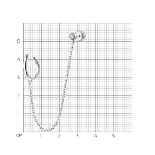 Cercel din argint cu Cubic Zirconia Incolor
