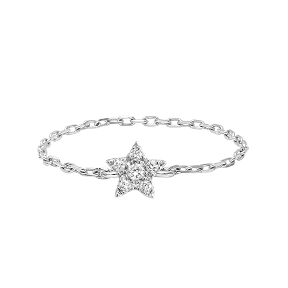 Inel din aur alb cu pietre Diamant