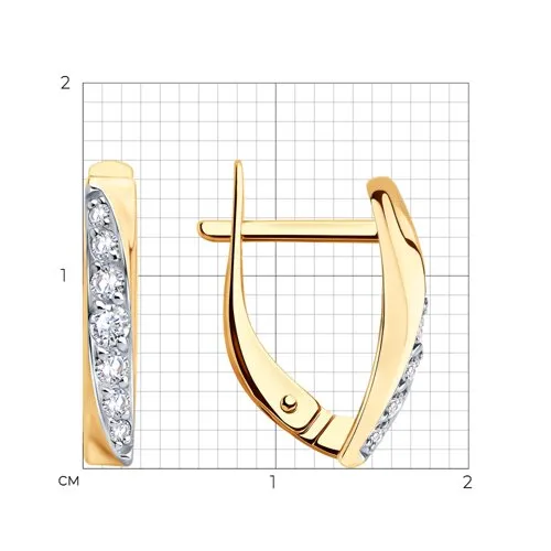 Cercei din aur roșu cu Cubic Zirconia Incolor