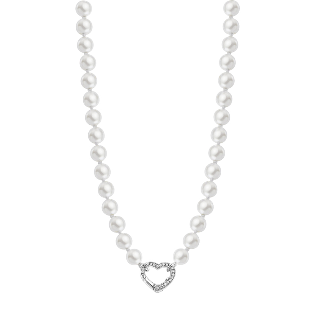 Colier din argint  cu pietre Cubic Zirconia Incolor, Perla Imit.