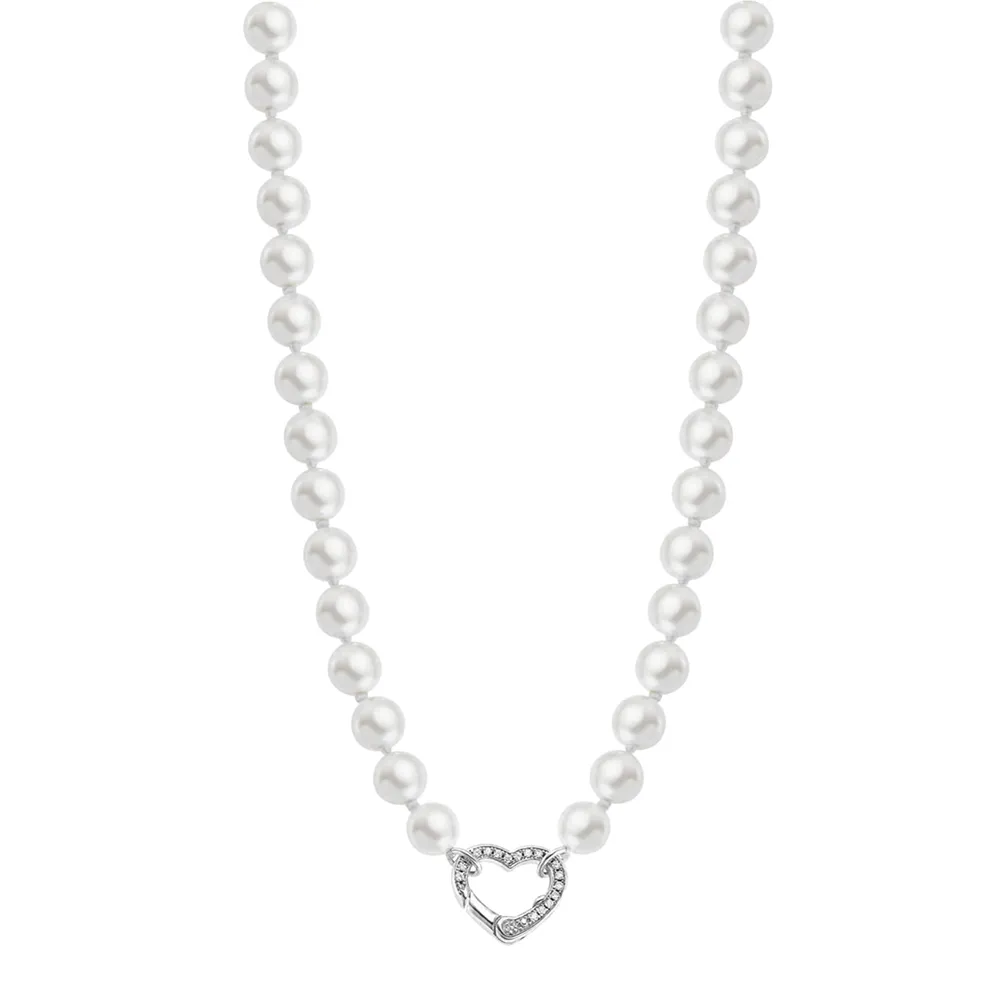 Colier din argint cu Cubic Zirconia Incolor, Perla Imit.