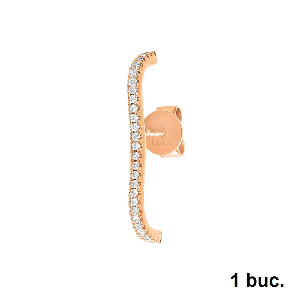 Cercel din aur roz cu Diamant