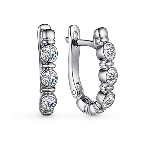 Cercei din argint  cu pietre Cubic Zirconia Incolor