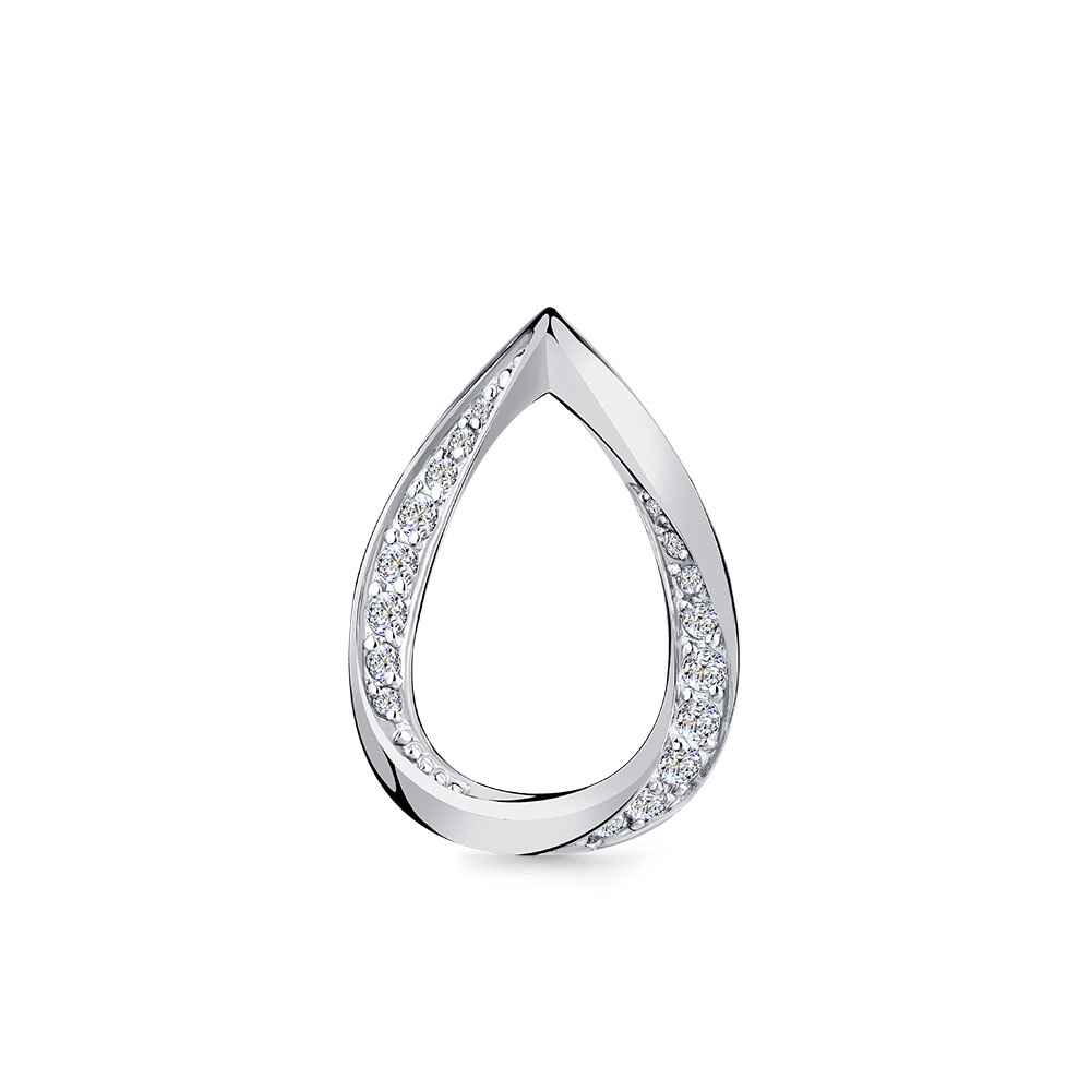 Pandantiv din aur alb cu pietre Cubic Zirconia Incolor