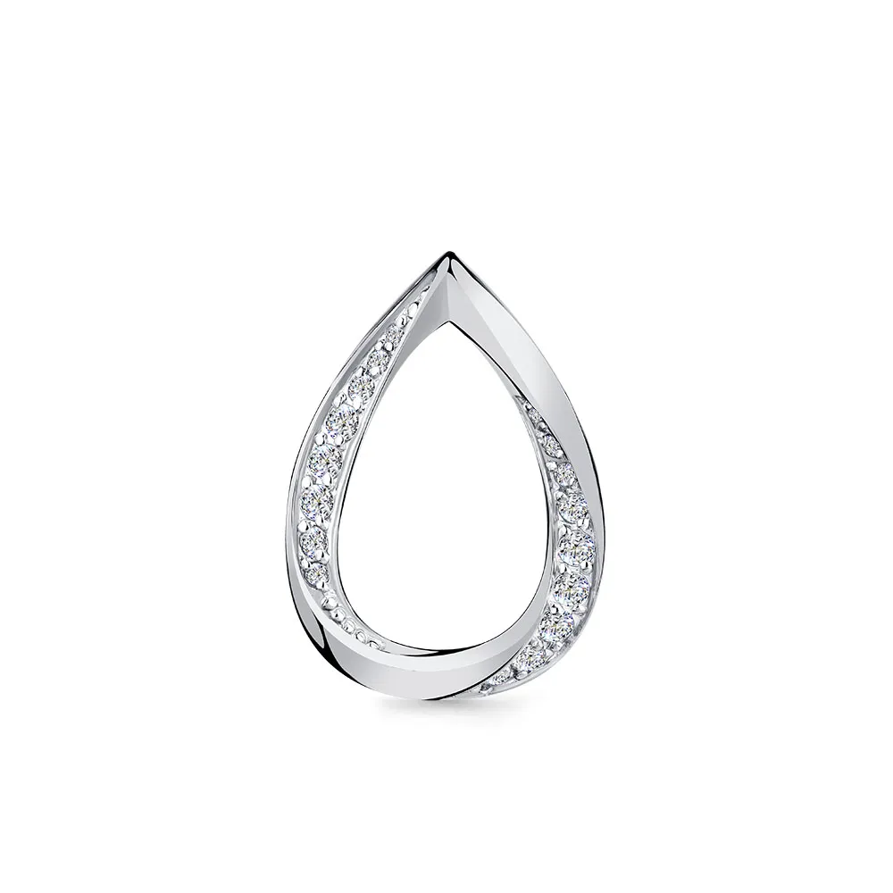 Pandantiv din aur alb cu Cubic Zirconia Incolor