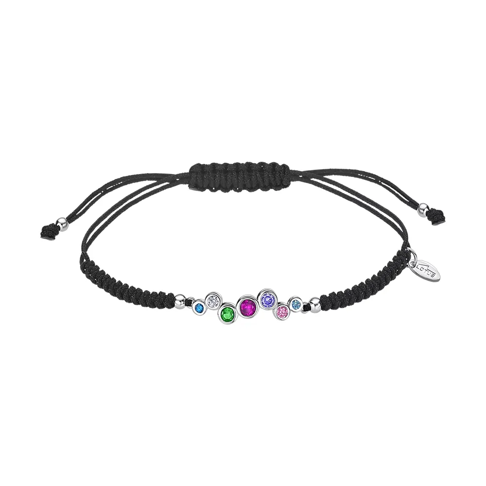 Brățară din argint cu Cubic Zirconia Multicoloră, Textil