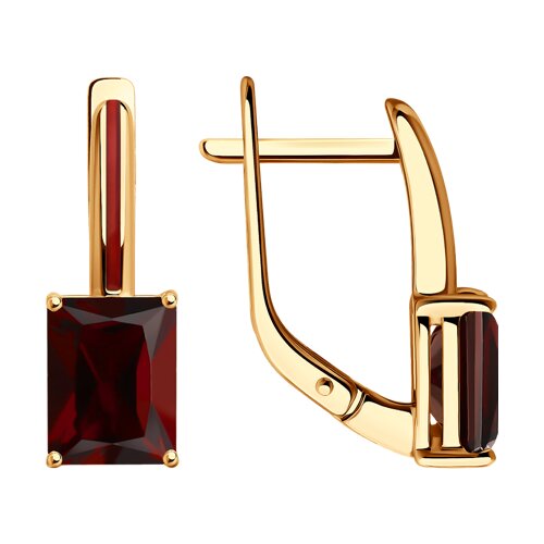 Cercei din aur roșu cu pietre Granat, Emailare