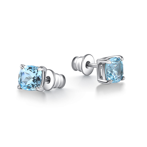 Cercei Pusete din argint  cu pietre Topaz albastru