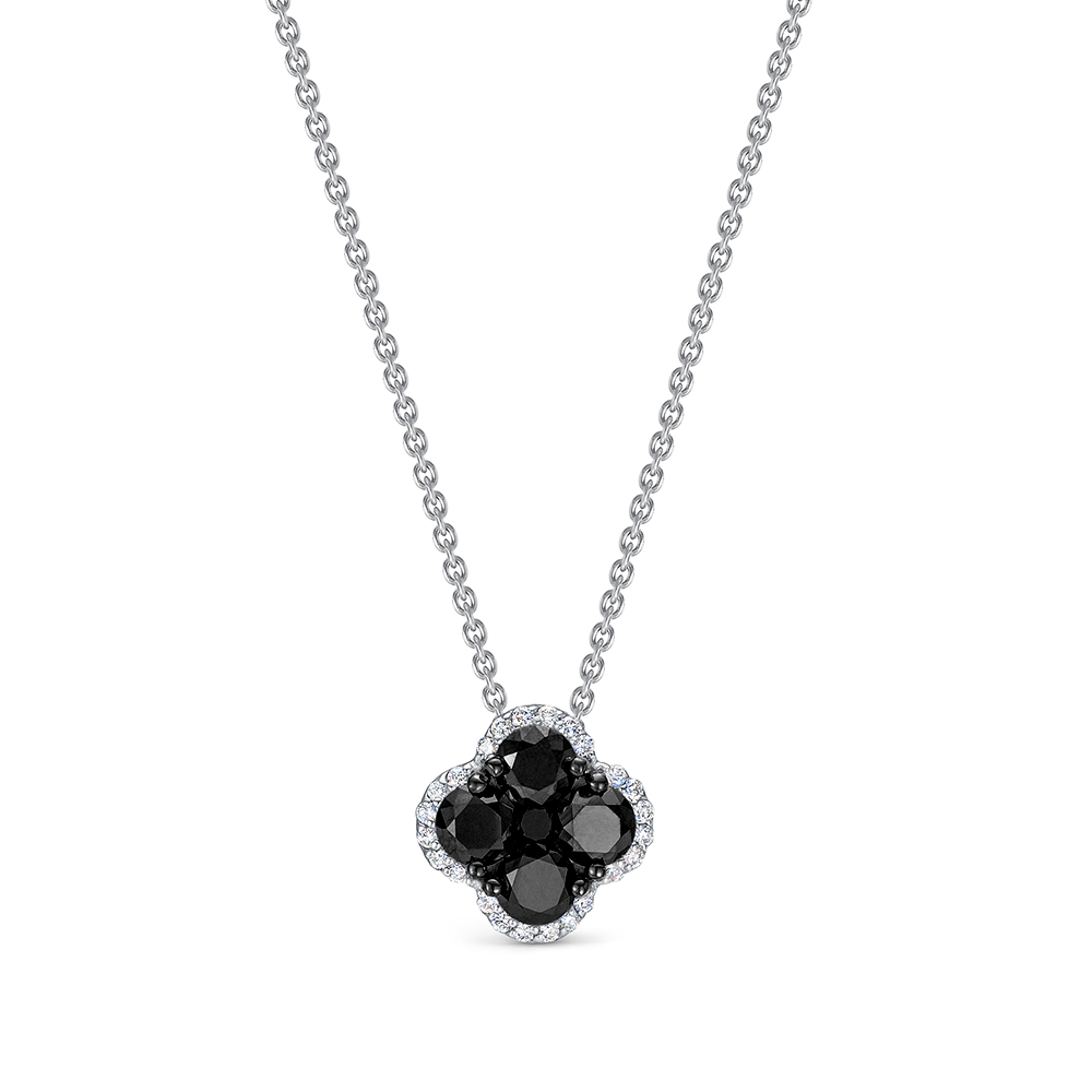 Colier din aur alb cu pietre Diamant, Diamant negru