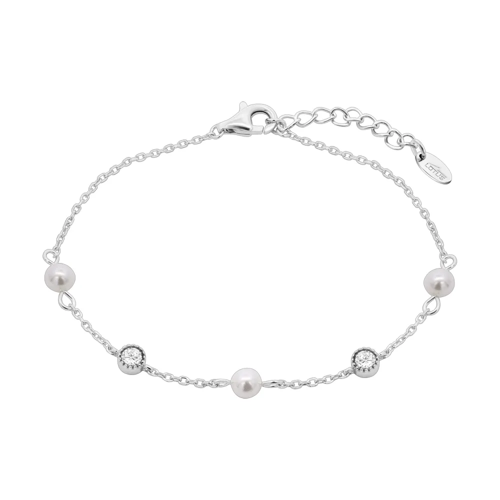 Brățară din argint cu Cubic Zirconia Incolor, Perla Albă