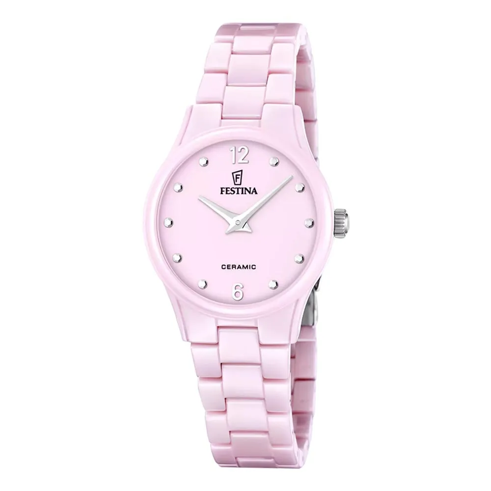 Ceas FESTINA cu pietre Ceramica roz