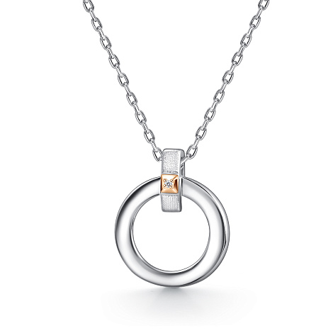 Колье из серебра с камнями Бриллиант