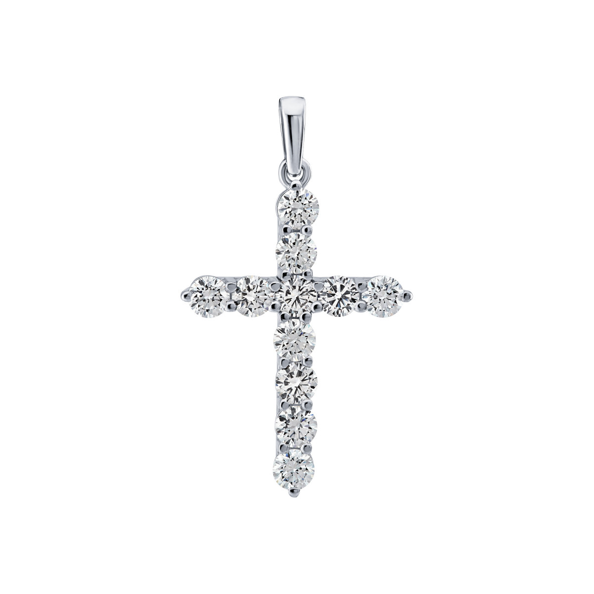 Cruce din aur alb cu Diamant