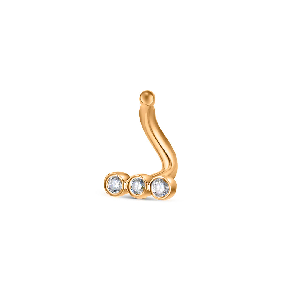 Piercing din aur roșu cu pietre Diamant