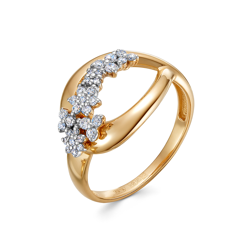 Inel din aur roșu cu pietre Diamant