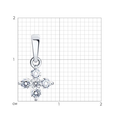 Подвеска из белого золота с камнями Фианит